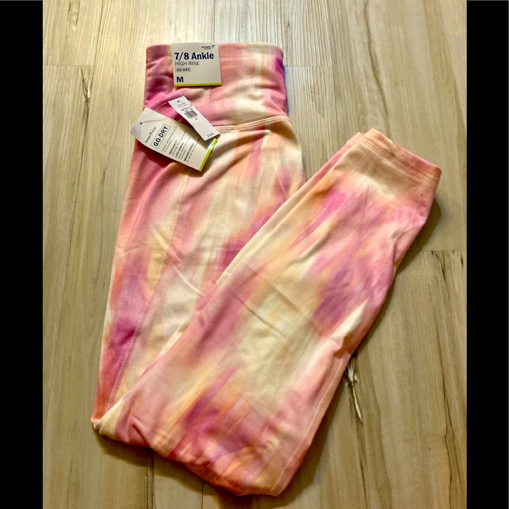 Old navy 7/8 length pink tie dye leggings
